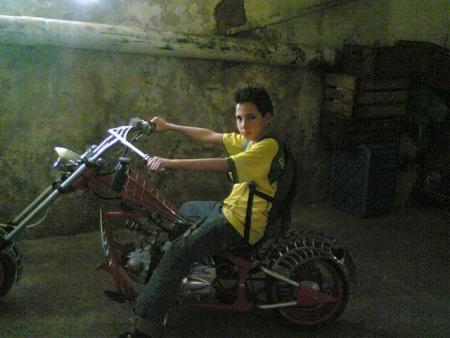 hamza sur le mini harley